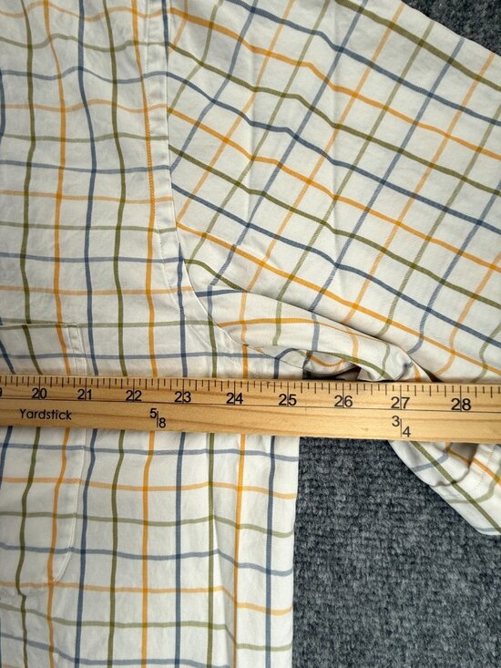 Paul & Shark Blue Yellow Check XL Short Sleeve Button-Down Nautical Pocket Men - Picture 6 of 13